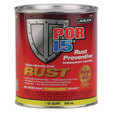 POR-15 Rust Preventative Paint - Black Semi Gloss - 0.473 litre
